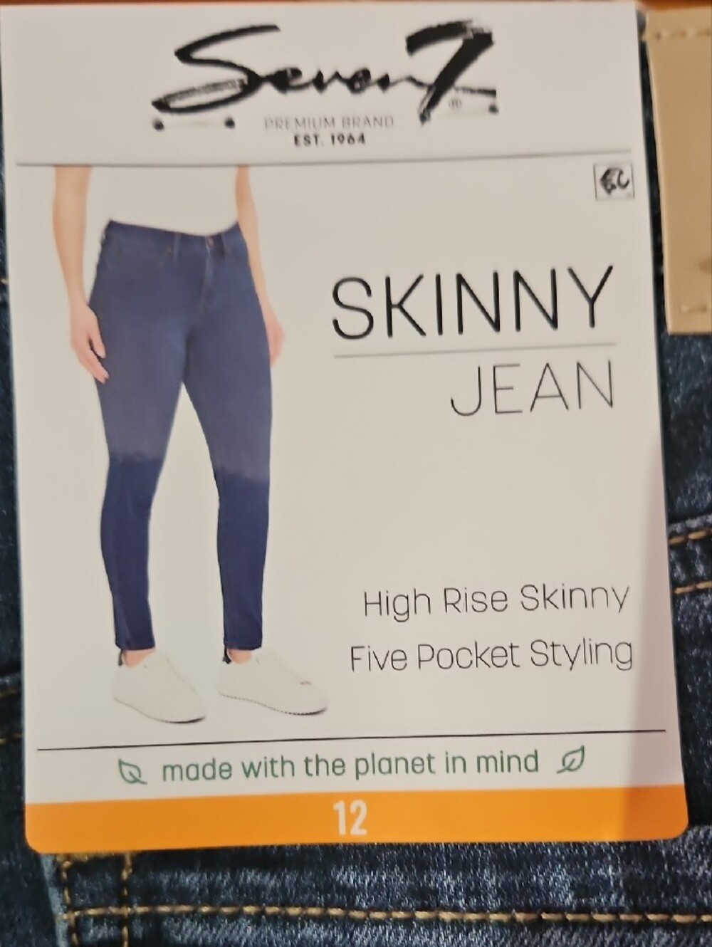 Seven7 Women's Skinny Jeans in Dark Blue Denim - Picture 5 of 7
